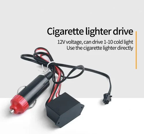 Vista 5 de El - Tira de luces LED de neón para auto, tira de luces LED para interior y exterior de automóvil, cable frío de 12 V para decoración