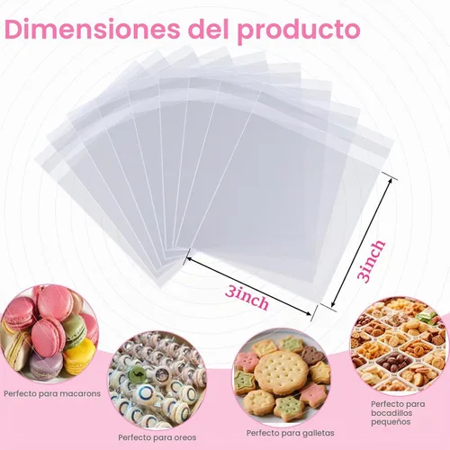 Vista 3 de 100 piezas bolsas para bolas de chocolate de 3 x 3 pulgadas, bolsas para trufas, bolsas para macarones, bolsas para oreos cubiertos de chocolate