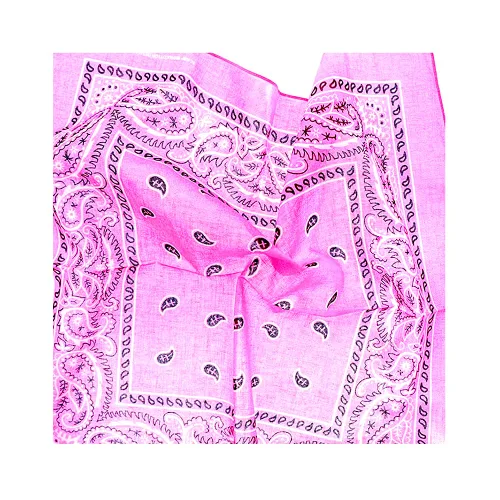 Vista 4 de OCD Bargain - Bandanas de algodón con estampado de cachemira para la cabeza, diadema, pañuelo, accesorios, Rosa claro