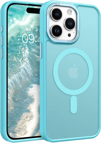 Vista 14 de BENTOBEN Funda magnética para iPhone 15 Pro Max, compatible con MagSafe, translúcida mate, esmerilada, antihuellas, delgada, a prueba de golpes