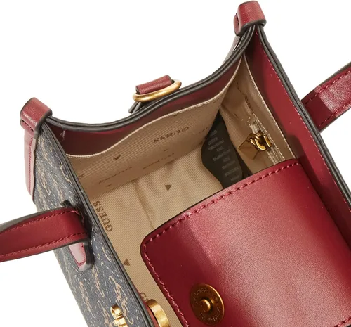 Vista 5 de GUESS Silvana Mini Tote Marrón LogoMerlot Talla única, Brown LogoMerlot