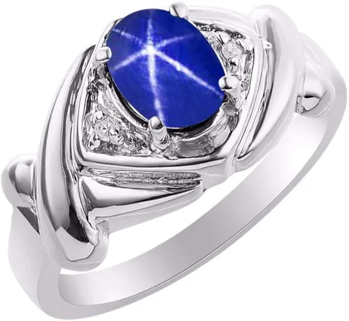 Vista 3 de RYLOS Anillos para mujer anillo de oro blanco de 14 quilates XOXO Hugs Kisses de 0276 x 0197in piedras preciosas y diamantes auténticos joyería