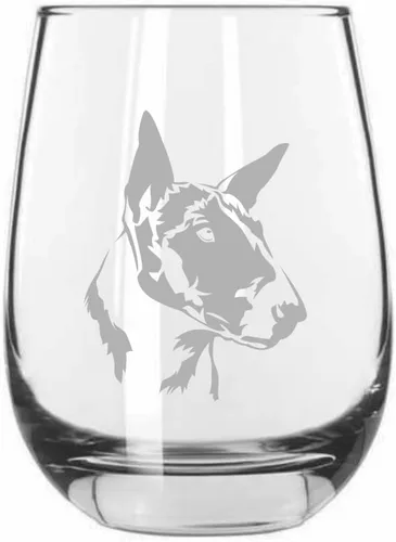 Vista 480 de Shar Pei (chino) - Vaso de vino sin tallo grabado para perro, 15.25 onzas