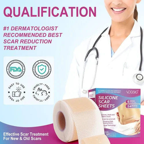 Vista 5 de Lingtoolator R Sheets (1.6 x 75 pulgadas - 1.9 M), cinta de silicona para cicatrices, cinta de silicona profesional, tiras de silicona