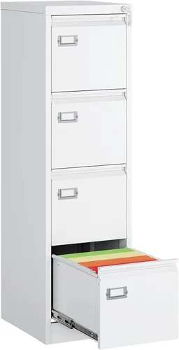 Vista 19 de MIIIKO - Archivador de metal con 3 cajones con ruedas, archivador móvil para debajo del escritorio de oficina en el hogar, archivadores totalmente