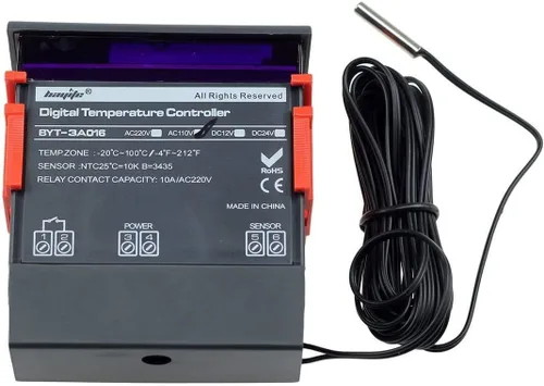 Vista 4 de AC 110V Controlador Digital de Temperatura en Fahrenheit 10A 1 Relé con Sonda de Sensor de Temperatura NTC 10K