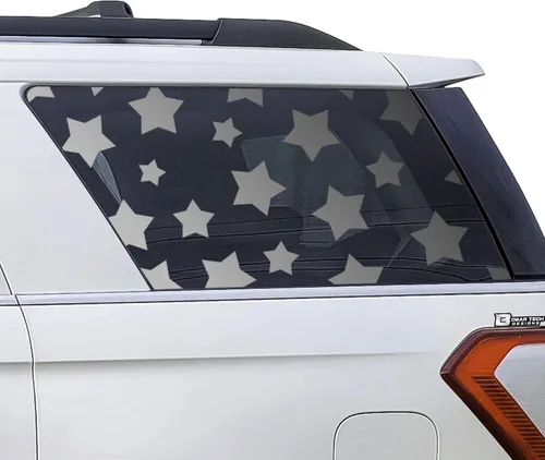 Vista 9 de BOGAR TECH DESIGNS Vinilo adhesivo precortado para ventana con diseño de vaca, calcomanías compatibles con Ford Expedition MAX 2018-2023, negro mate