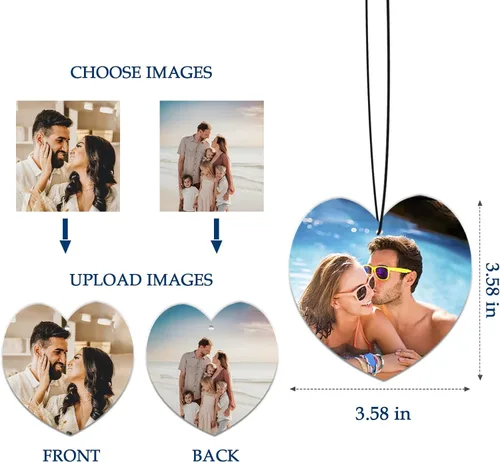 Vista 3 de Ambientador personalizado para automóvil – Ambientador personalizado para automóvil con foto, ambientadores con olor con imagen para colgar adornos