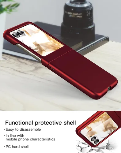 Vista 3 de Foluu Funda delgada para Motorola Razr 2024/2025 [No compatible con Razr Plus 2024], con protector de pantalla frontal integrado, policarbonato mate
