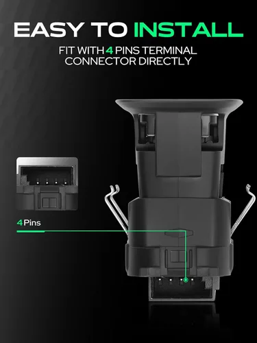 Vista 4 de YHTAUTO Interruptor de elevalunas eléctrico delantero o trasero de repuesto para Porsche Cayenne, 911, Panamera, Cayman, 4 pines, interruptor
