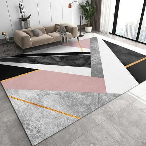 Vista 15 de Alfombra de área con diseño de dibujos animados en acuarela, estilo bohemio de mediados de siglo, con diseño de hojas de palmera tropicales, suave