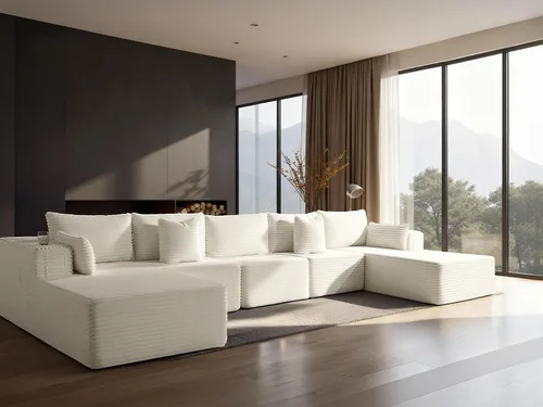Vista 52 de Sofá modular de gran tamaño de 108 pulgadas, cómodo sofá deshuesado en forma de U para sala de estar, asientos extra profundos, sin montaje, sofá