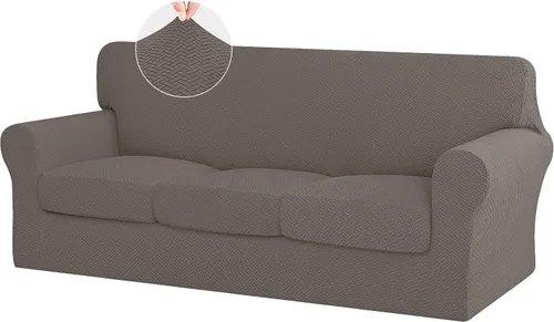 Vista 17 de ISSUNTEX 2 Piezas Fundas para Silla y Sofá de Alta Elasticidad Gruesas, Funda Suave para Sofá de 1 Cojín Separado, Tela Jacquard Funda Elástica