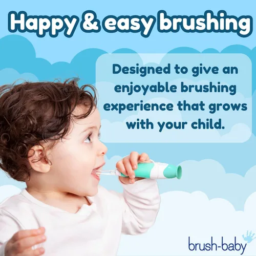 Vista 8 de brush-baby Cepillo de dientes eléctrico BabySonic para bebés y niños pequeños de 0 a 3 años - Temporizador LED inteligente y vibración suave