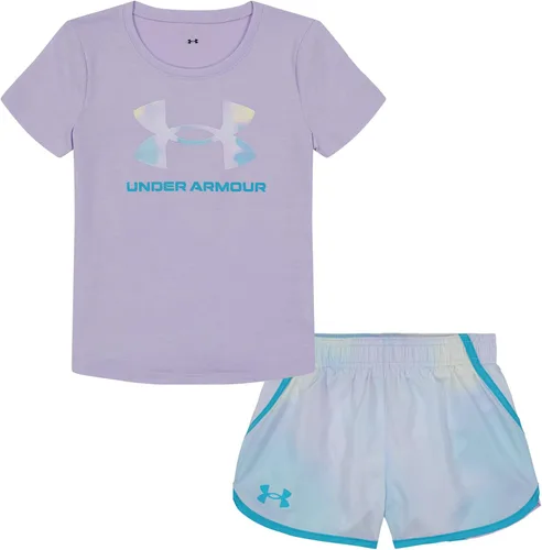Vista 56 de Under Armour Conjunto de camiseta y pantalones cortos de manga corta de 2 piezas para niña Soft Fabric for Everyday Comfort, Breathable, Lightweight