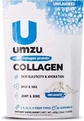 Vista 10 de UMZU zuCollagen - Polvo de proteína de colágeno múltiple, chocolate – 5 tipos de colágeno I II III V X – Suplemento alto en proteínas bajo