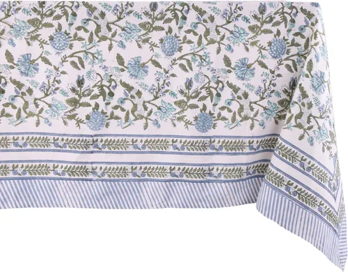 Vista 70 de ATOSII Mantel 100% algodón, Amara, floral, hecho a mano, rectangular, de lino, para cocina, comedor, fiestas, bodas, exteriores, picnics, Pascua