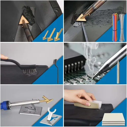 Vista 6 de Kit de Soldador de Plástico de 130W Deluxe, Kit de Soldador de Hierro de Soldadura de Plástico 3-en-1, Herramienta Profesional de Reparación