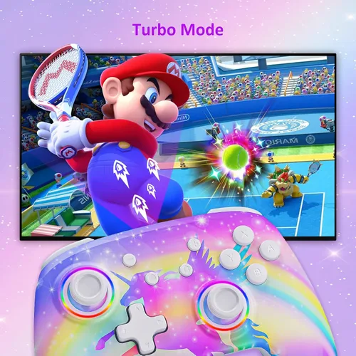 Vista 3 de NexiGo Controlador para SwitchSwitch LiteOLED controladores inalámbricos Bluetooth para Nintendo Switch con vibración movimiento turbo y luz LED