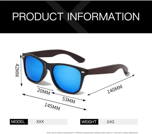 Vista 3 de YAMEIZE Gafas de sol de madera polarizadas para mujeres y hombres, 100% protección UV, pesca, conducción, marco de bambú de madera