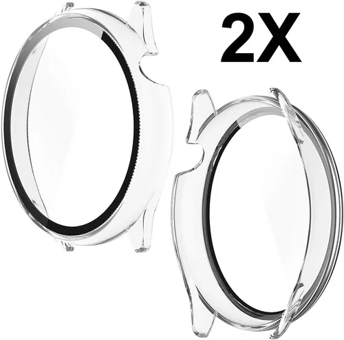 Vista 7 de [Paquete de 2] Funda con protector de pantalla de vidrio templado compatible con Amazfit GTR Mini, dureza 9H de 360°, funda protectora ultrafina