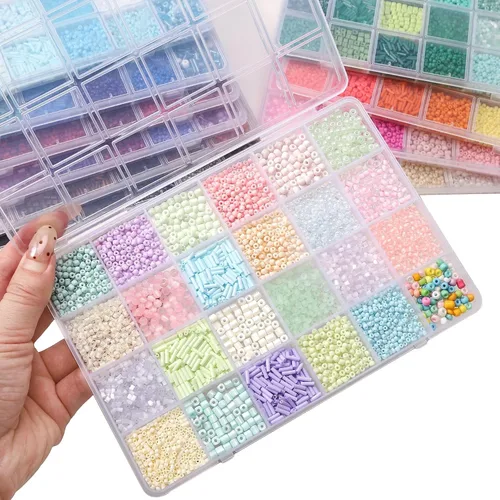 Vista 4 de Conjunto de joyería de pulsera a granel de perlas de tubo de corneta de Arco iris