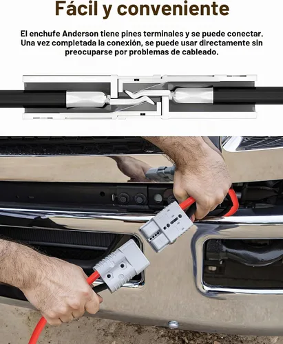 Vista 2 de IZTOSS Conector Anderson 175A con cable 6AWG para cable de calibre 2 a 4, conector rápido, montacargas, enchufe, remolque, almacenamiento