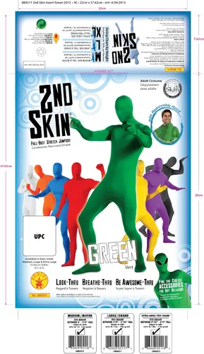Vista 3 de Disfraz Rubie's segunda piel, Supertraje zentai 2nd Skin, L, Verde