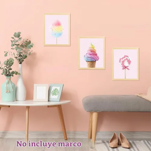 Vista 5 de Póster de arte de pared de caramelo, impresiones artísticas de helado Rosa
