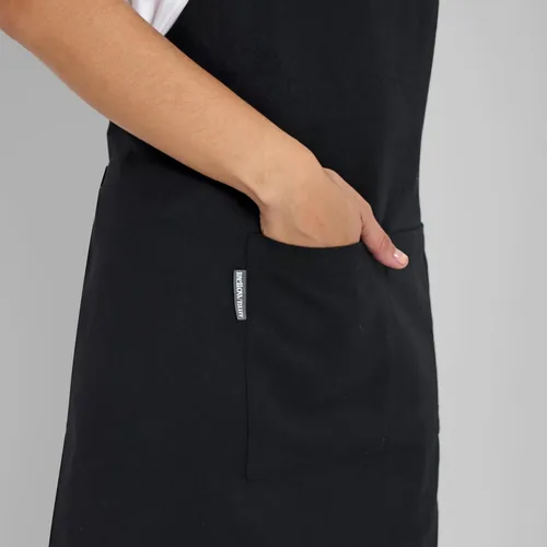 Vista 6 de Delantal de chef, delantal de cocina de algodón reciclado con un cuello ajustable con lazos largos, para cocinar, hornear