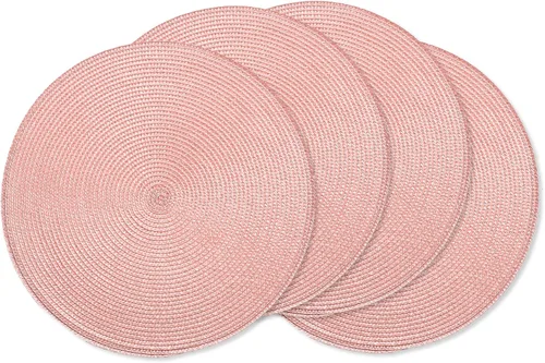 Vista 11 de AHHFSMEI Juego de 6 manteles individuales redondos trenzados de 15 pulgadas para mesas de comedor, tejido natural, resistentes al calor, color beige