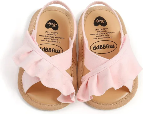 Vista 5 de RVROVIC Sandalias de primera calidad para bebés, niños y niñas, suela de goma antideslizante suave, zapatos de verano al aire libre para niños