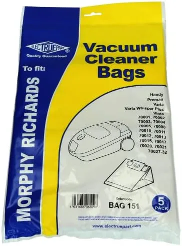 Vista 4 de Bolsas de vacío para adaptarse a Morphy Richards Handy, Premair paquete de 5 - Bag151