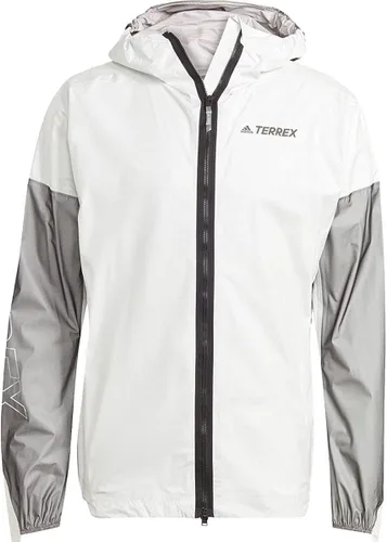 Vista 2 de adidas Terrex Agravic Pro Trail Running - Chaqueta impermeable para hombre, color blanconegro