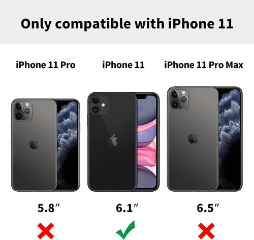 Vista 8 de Funda protectora de cuero de lujo con diseño único para iPhone 11, antideslizante, resistente a los arañazos, ultra delgada, funda protectora