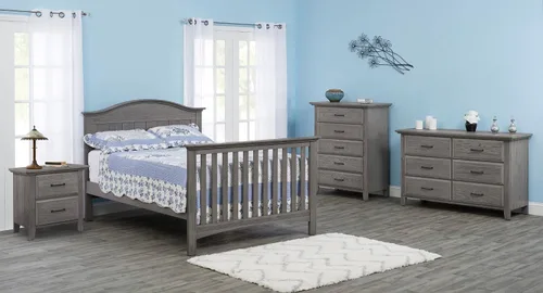 Vista 4 de Soho Baby Chandler Premium - Mesita de noche con 2 cajones, color gris grafito