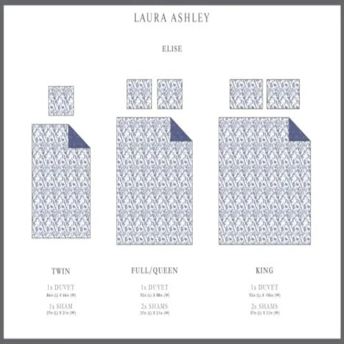 Vista 8 de Laura Ashley Home - Juego de funda de edredón Twin, ropa de cama de algodón reversible con fundas de almohada a juego, elegante decoración del hogar