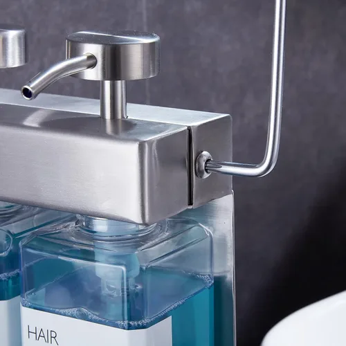 Vista 4 de Champú acondicionador dispensador de jabón de baño 3 botellas