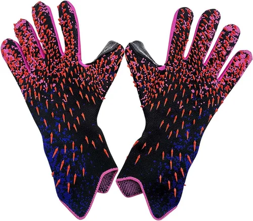 Vista 8 de Guantes de portero de fútbol, guantes de entrenamiento de portero, agarre fuerte, antideslizantes y transpirables para adultos y niños