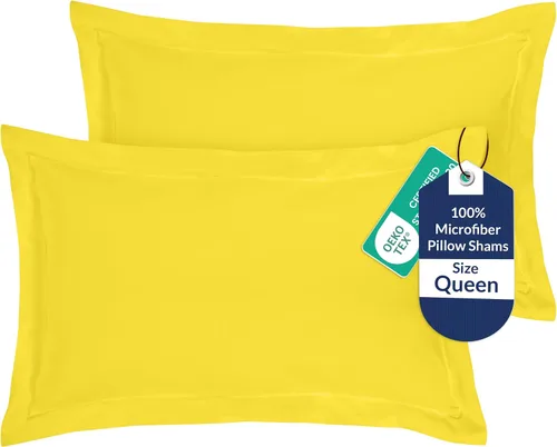 Vista 69 de Royale Linens Paquete de 2 fundas de almohada de tamaño estándar de 20 x 26 pulgadas, microfibra cepillada, fundas de almohada de cama, resistentes