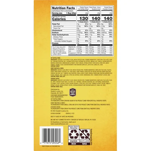 Vista 6 de Snyder's of Hanover, Trozos de pretzel miel mostaza y cebolla, 1 oz, 20