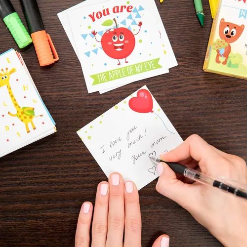 Vista 4 de Notas para la lonchera para niños, 60 bonitas tarjetas inspiradoras y motivacionales para niños y niñas