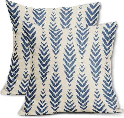 Vista 20 de Sweetshow - Juego de 2 fundas de almohada boho de 16x16 pulgadas, fundas de almohada étnicas bohemias negras con estampado geométrico de espiga