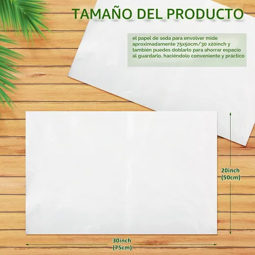 Vista 2 de RYKOMO 100 hojas de 20 x 30 pulgadas, papel de seda de archivo libre de ácido sin buffer, papeles blancos sin ácido, papeles de seda de embalaje