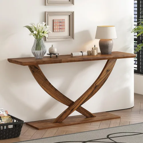 Vista 9 de Mesa consola pequeña de 31.9 pulgadas, estilo retro, estilo campestre, estilo francés, vintage, mesa de entrada, mesa de sofá para sala de estar