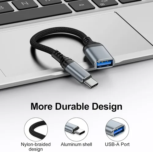 Vista 6 de Adaptador USB a USB C para iPhone 17 Pro Max/16, adaptador USB 3.0 OTG de 5 Gbps Convertidor rápido USB A hembra para iPhone 17e/17 Air/17 Pro/15