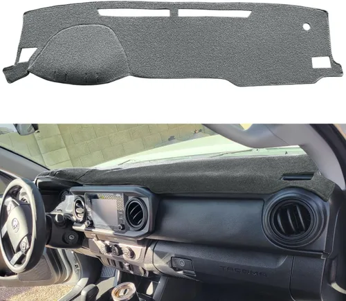Vista 6 de Funda para salpicadero a medida, tapete protector de tablero para Toyota Tacoma 2005-2015 (Negro) F97