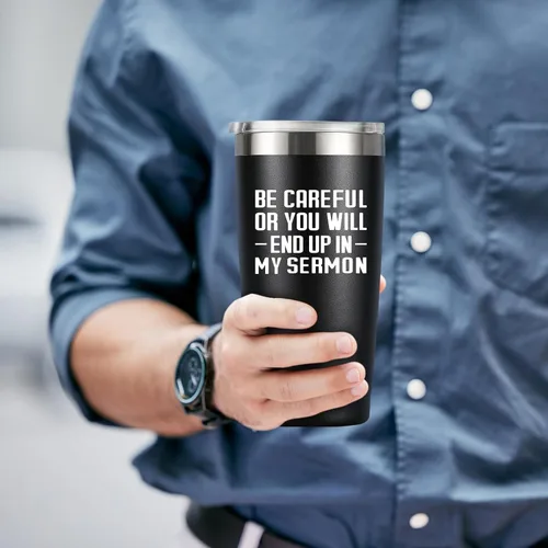 Vista 3 de MASGALACC Regalos para pastores – Taza de advertencia para pastor – Divertidos regalos de agradecimiento para pastor para cumpleaños Navidad