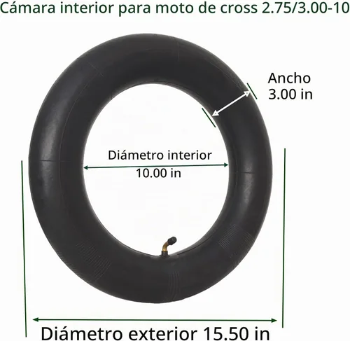 Vista 2 de 2 piezas 2.75/3.00-10 tubo interior 3.00-10 2.50x10 80/100-10
