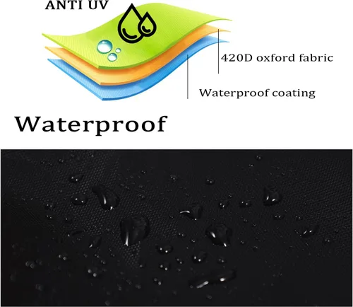 Vista 4 de TOYMIS Cubierta para tanque de almacenamiento ovalada resistente al calor, impermeable, negra, 52.8 x 31.5 x 11.8 pulgadas, personalizada, sólida